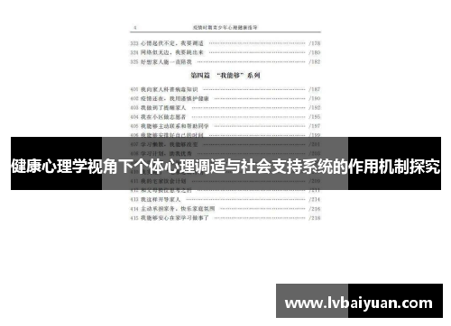 健康心理学视角下个体心理调适与社会支持系统的作用机制探究