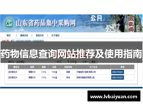 药物信息查询网站推荐及使用指南